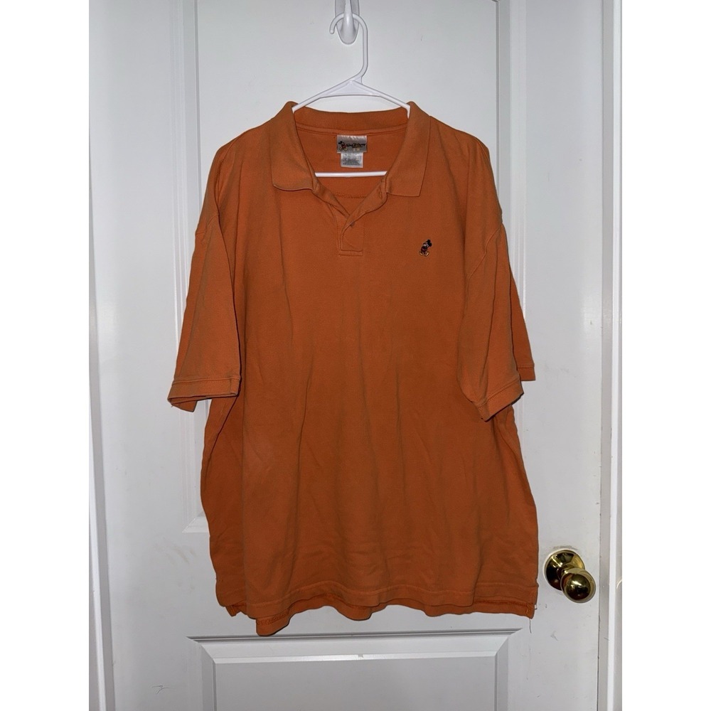 Disney Parks Polo Men's Size XL Orange Embroidered Mickey Mouse Logo